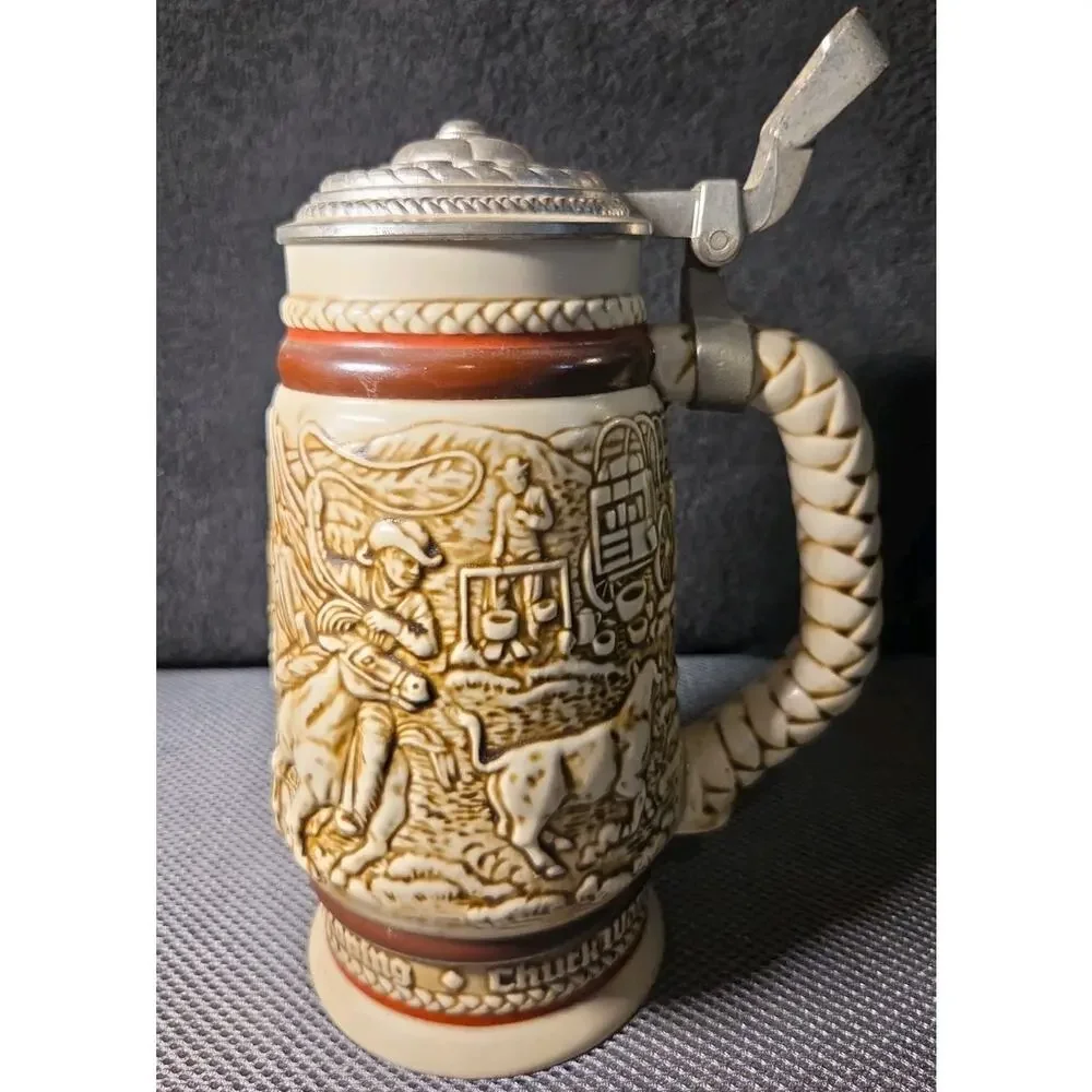 Vintage 1980 Avon “cattle Drive” Collectible Beer Stein